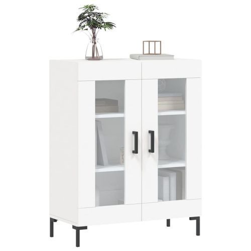 Buffet blanc 69,5x34x90 cm bois d'ingénierie - Photo n°3; ?>