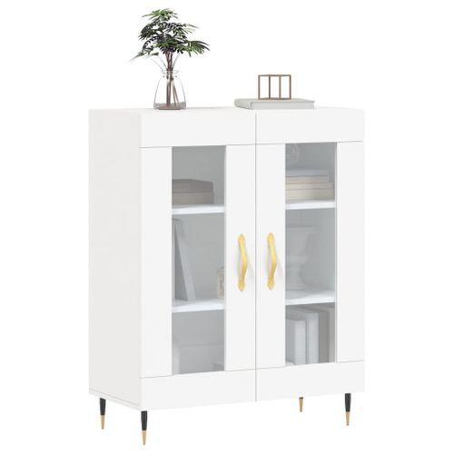 Buffet blanc 69,5x34x90 cm bois d'ingénierie - Photo n°3; ?>