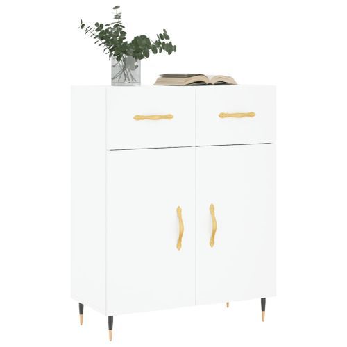 Buffet blanc 69,5x34x90 cm bois d'ingénierie - Photo n°3; ?>