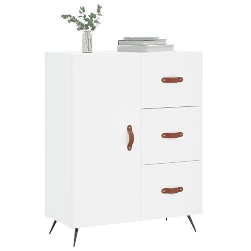 Buffet blanc 69,5x34x90 cm bois d'ingénierie - Photo n°3; ?>