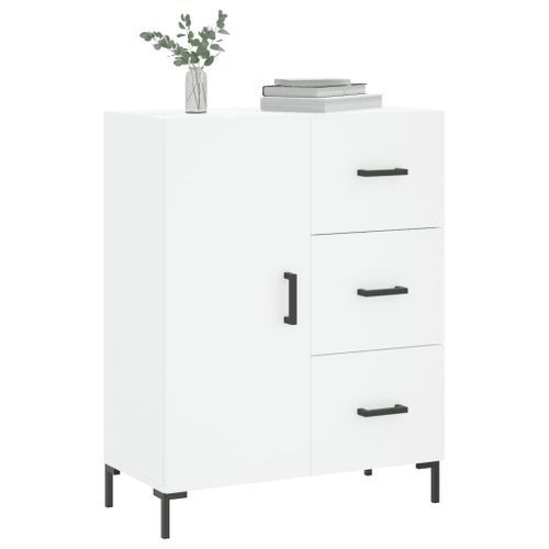 Buffet blanc 69,5x34x90 cm bois d'ingénierie - Photo n°3; ?>