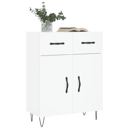 Buffet blanc 69,5x34x90 cm bois d'ingénierie - Photo n°3; ?>