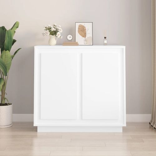 Buffet blanc 80x34x75 cm bois d'ingénierie - Photo n°2; ?>