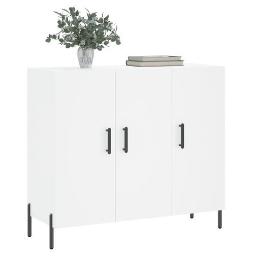 Buffet blanc 90x34x80 cm bois d'ingénierie - Photo n°3; ?>