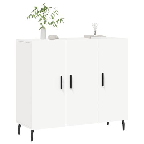 Buffet blanc 90x34x80 cm bois d'ingénierie - Photo n°3; ?>