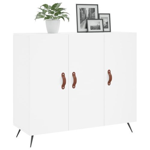 Buffet blanc 90x34x80 cm bois d'ingénierie - Photo n°3; ?>