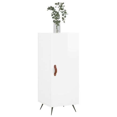 Buffet Blanc brillant 34,5x34x90 cm Bois d'ingénierie - Photo n°3; ?>