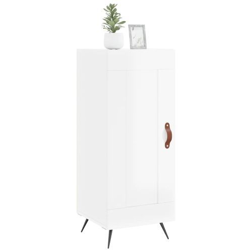 Buffet Blanc brillant 34,5x34x90 cm Bois d'ingénierie - Photo n°3; ?>