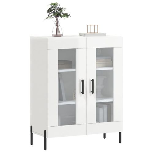 Buffet Blanc brillant 69,5x34x90 cm Bois d'ingénierie - Photo n°3; ?>