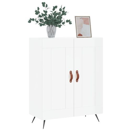 Buffet Blanc brillant 69,5x34x90 cm Bois d'ingénierie - Photo n°3; ?>