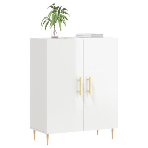 Buffet Blanc brillant 69,5x34x90 cm Bois d'ingénierie - Photo n°3; ?>