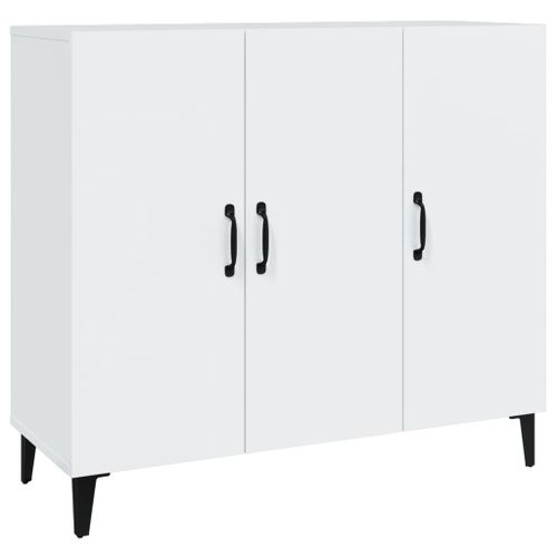 Buffet Blanc brillant 90x34x80 cm Bois d'ingénierie - Photo n°2; ?>