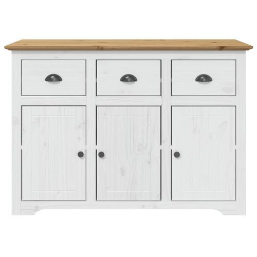 Buffet BODO blanc et marron 115x43x79,5 cm bois massif de pin - Photo n°3; ?>