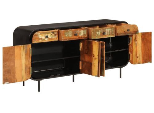 Buffet bois et métal noir 140 cm - Collection Authentique - Photo n°2; ?>