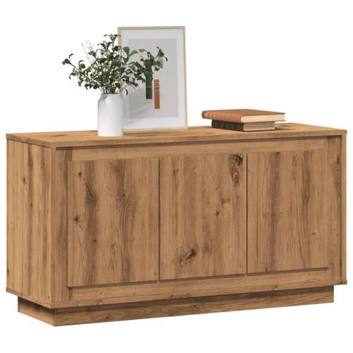 Buffet chêne artisanal 102x35x55 cm bois d'ingénierie - Photo n°3; ?>