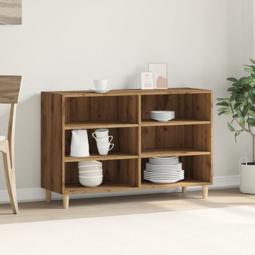 Buffet chêne artisanal 103,5x35x70 cm bois d'ingénierie - Photo n°3; ?>