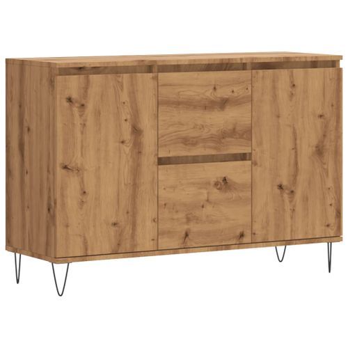 Buffet chêne artisanal 104x35x70 cm bois d'ingénierie - Photo n°2; ?>