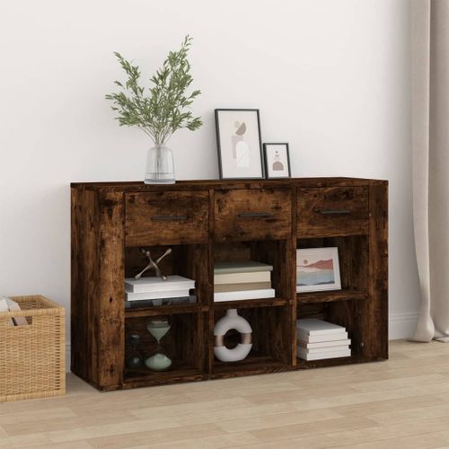 Buffet Chêne fumé 100x30x59,5 cm Bois d'ingénierie - Photo n°2; ?>