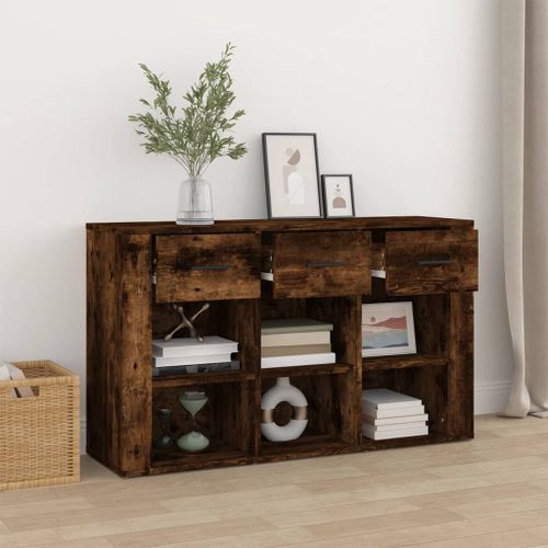 Buffet Chêne fumé 100x30x59,5 cm Bois d'ingénierie - Photo n°3; ?>