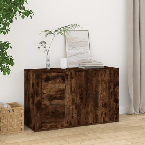 Buffet Chêne fumé 100x33x59,5 cm Bois d'ingénierie - Photo n°2; ?>