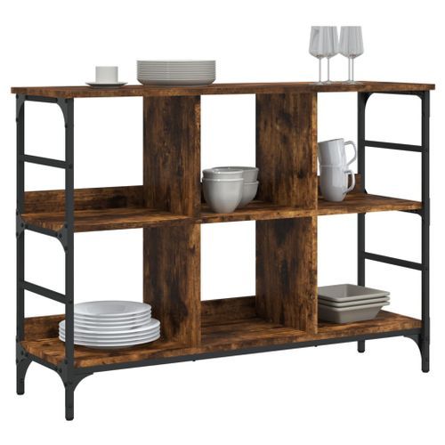 Buffet chêne fumé 102x32x73,5 cm bois d'ingénierie - Photo n°3; ?>