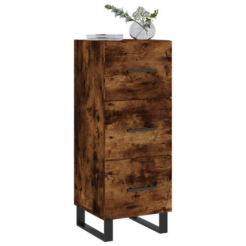 Buffet Chêne fumé 34,5x34x90 cm Bois d'ingénierie - Photo n°3; ?>