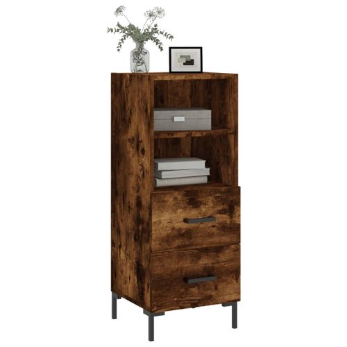 Buffet Chêne fumé 34,5x34x90 cm Bois d'ingénierie - Photo n°3; ?>