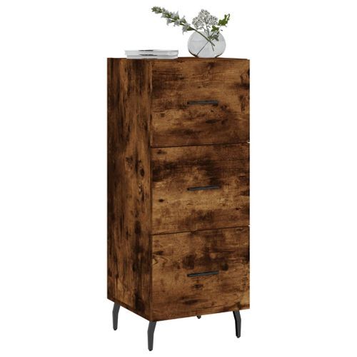 Buffet Chêne fumé 34,5x34x90 cm Bois d'ingénierie - Photo n°3; ?>