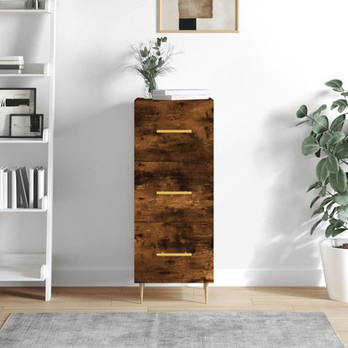 Buffet Chêne fumé 34,5x34x90 cm Bois d'ingénierie - Photo n°2; ?>