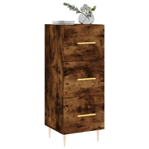 Buffet Chêne fumé 34,5x34x90 cm Bois d'ingénierie - Photo n°3; ?>