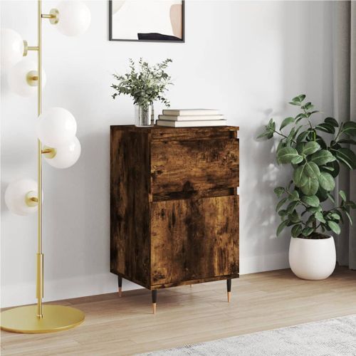 Buffet chêne fumé 40x35x70 cm bois d'ingénierie - Photo n°2; ?>