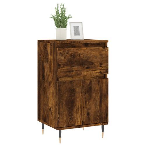 Buffet chêne fumé 40x35x70 cm bois d'ingénierie - Photo n°3; ?>