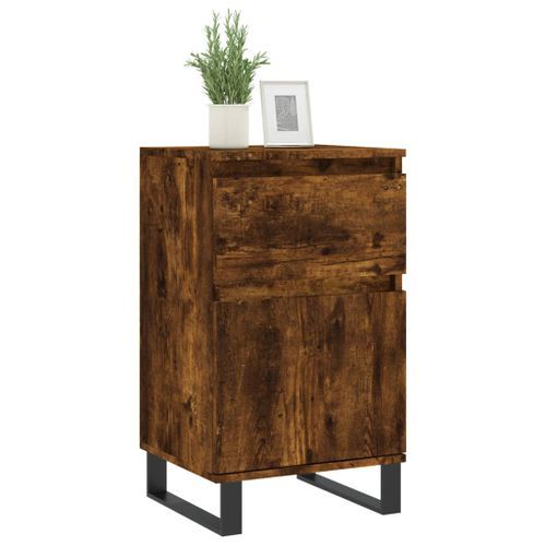 Buffet chêne fumé 40x35x70 cm bois d'ingénierie - Photo n°3; ?>