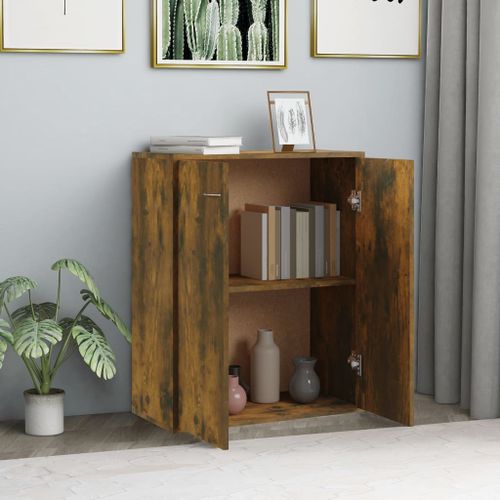 Buffet Chêne fumé 60x30x75 cm Bois d'ingénierie - Photo n°3; ?>