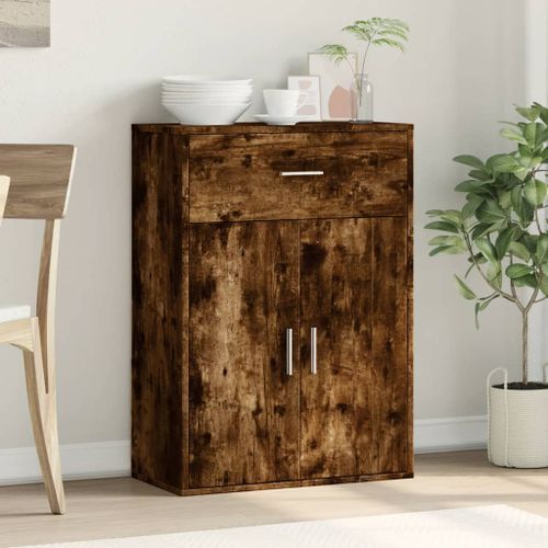 Buffet chêne fumé 60x30x84 cm bois d'ingénierie - Photo n°3; ?>