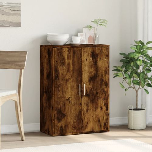 Buffet chêne fumé 60x31x84 cm bois d'ingénierie - Photo n°3; ?>