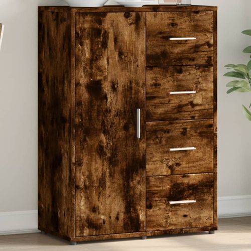 Buffet chêne fumé 60x31x84 cm bois d'ingénierie - Photo n°2; ?>