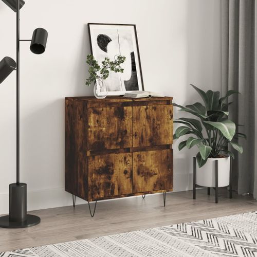 Buffet Chêne fumé 60x35x70 cm Bois d'ingénierie - Photo n°2; ?>