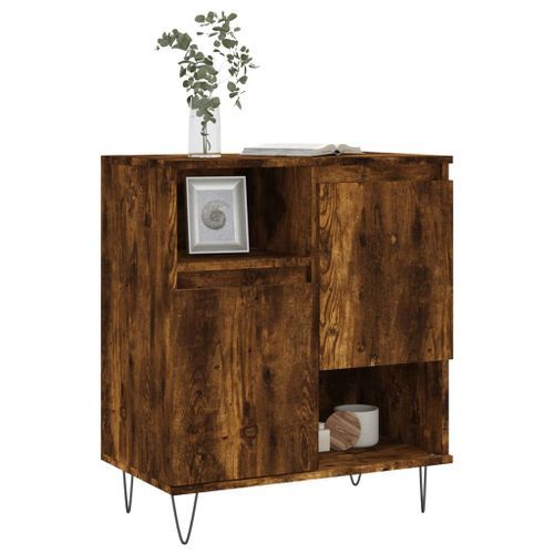 Buffet Chêne fumé 60x35x70 cm Bois d'ingénierie - Photo n°3; ?>