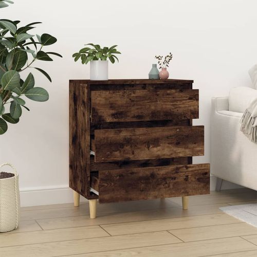 Buffet Chêne fumé 60x35x70 cm Bois d'ingénierie - Photo n°3; ?>