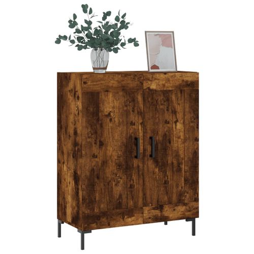 Buffet chêne fumé 69,5x34x90 cm bois d'ingénierie - Photo n°3; ?>