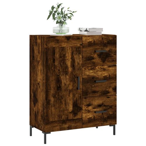 Buffet chêne fumé 69,5x34x90 cm bois d'ingénierie - Photo n°3; ?>