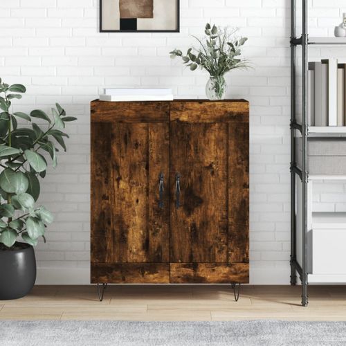 Buffet chêne fumé 69,5x34x90 cm bois d'ingénierie - Photo n°2; ?>