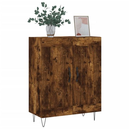 Buffet chêne fumé 69,5x34x90 cm bois d'ingénierie - Photo n°3; ?>