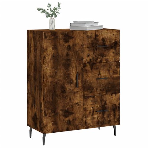 Buffet chêne fumé 69,5x34x90 cm bois d'ingénierie - Photo n°3; ?>