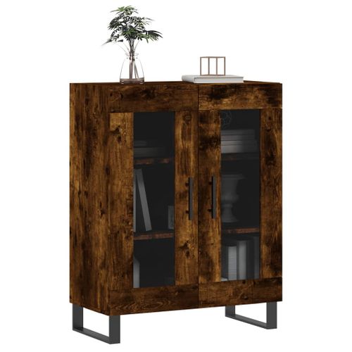 Buffet chêne fumé 69,5x34x90 cm bois d'ingénierie - Photo n°3; ?>