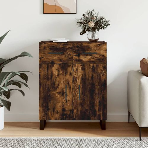 Buffet chêne fumé 69,5x34x90 cm bois d'ingénierie - Photo n°2; ?>