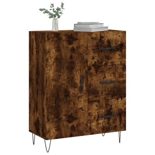 Buffet chêne fumé 69,5x34x90 cm bois d'ingénierie - Photo n°3; ?>