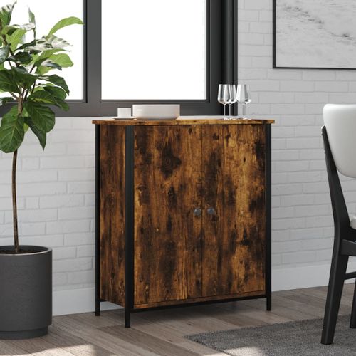 Buffet chêne fumé 70x30x80 cm bois d'ingénierie - Photo n°2; ?>