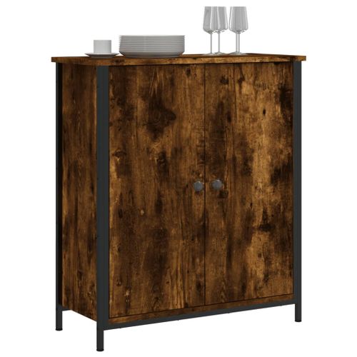 Buffet chêne fumé 70x30x80 cm bois d'ingénierie - Photo n°3; ?>